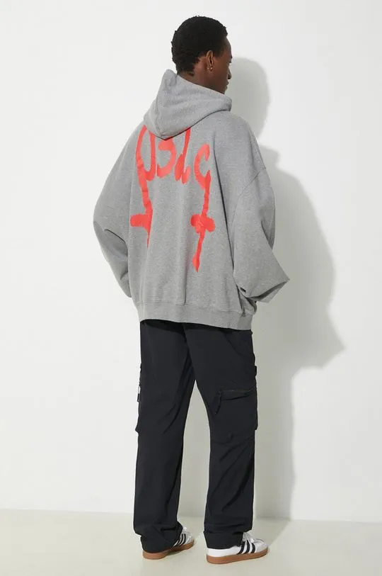 032C cotton sweatshirt 'Mayhem' Bubble Hoodie men's gray color hooded with a print SS24-C-2030