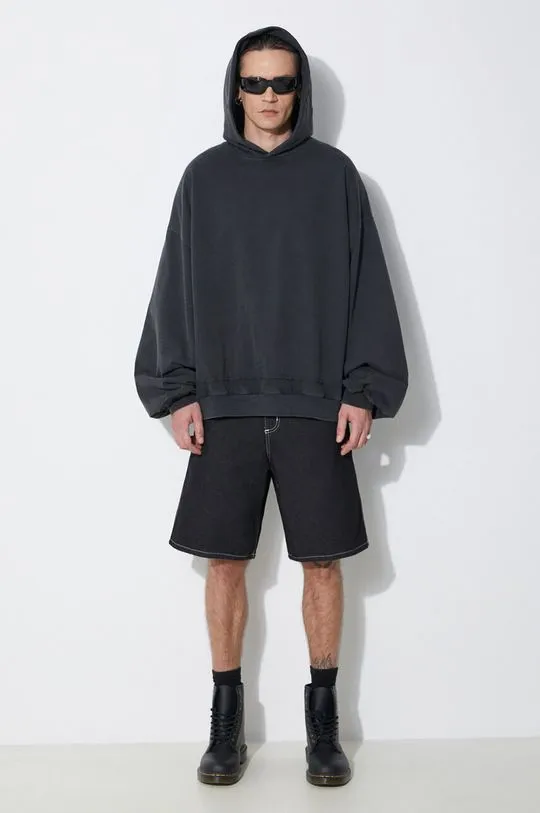 032C cotton sweatshirt 'Psychic' Layered Bubble Hoodie men's black color hooded with a print SS24-C-2035