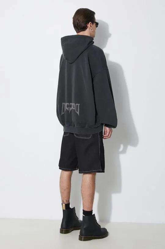 032C cotton sweatshirt 'Psychic' Layered Bubble Hoodie men's black color hooded with a print SS24-C-2035