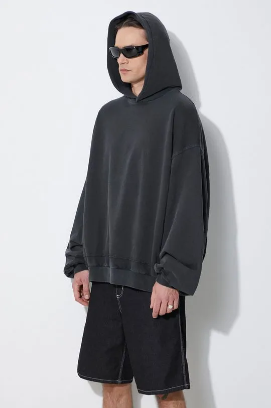 032C cotton sweatshirt 'Psychic' Layered Bubble Hoodie men's black color hooded with a print SS24-C-2035