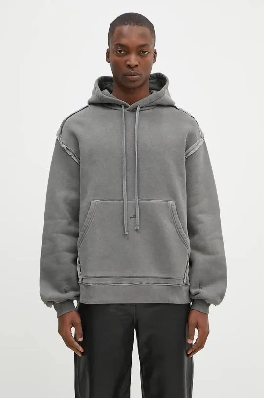 A-COLD-WALL* cotton sweatshirt Facade Hoodie men's gray color hooded smooth ACWMW200