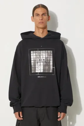 A-COLD-WALL* cotton sweatshirt Foil Grid Hoodie men's black color