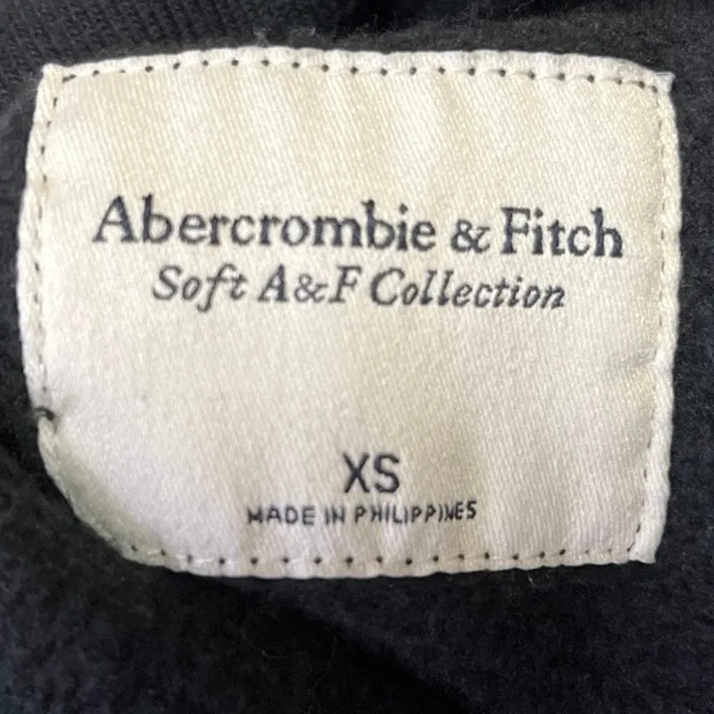 Abercrombie & Fitch Black Half Zip Soft Collared Pullover Sweatshirt Top Size XS