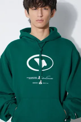 Ader Error cotton sweatshirt Etik Logo Hoodie men's green color BMADFWHD0101