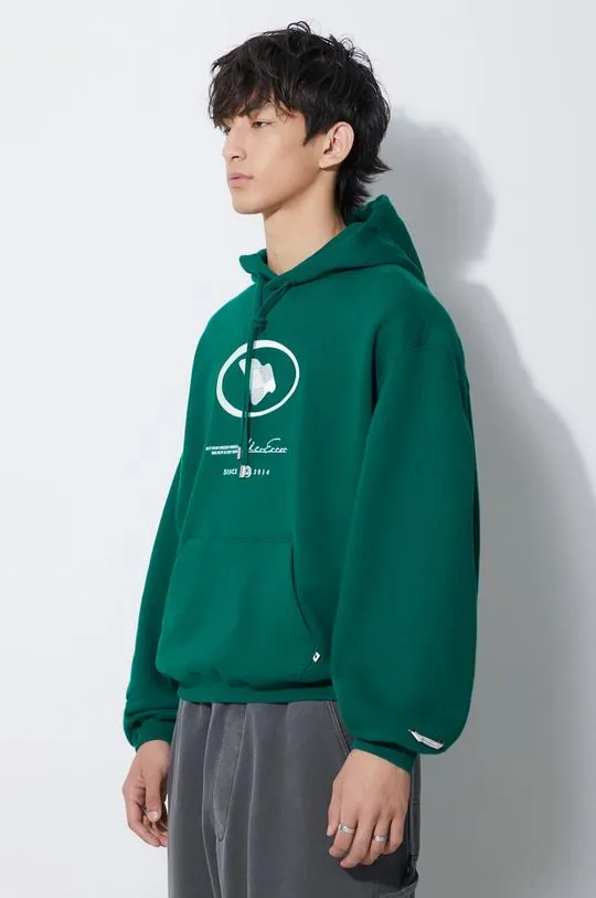 Ader Error cotton sweatshirt Etik Logo Hoodie men's green color BMADFWHD0101