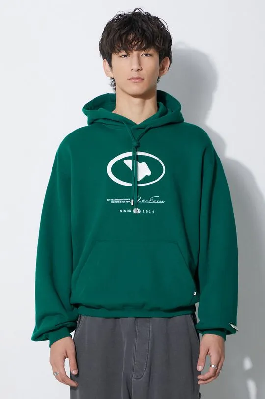 Ader Error cotton sweatshirt Etik Logo Hoodie men's green color BMADFWHD0101