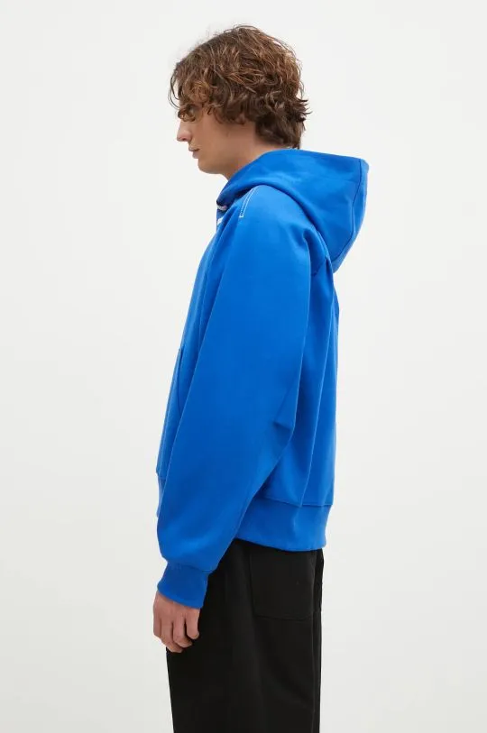 Ader Error sweatshirt Hoodie men's blue color hooded smooth BN01SSHD0101