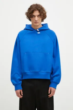 Ader Error sweatshirt Hoodie men's blue color hooded smooth BN01SSHD0101