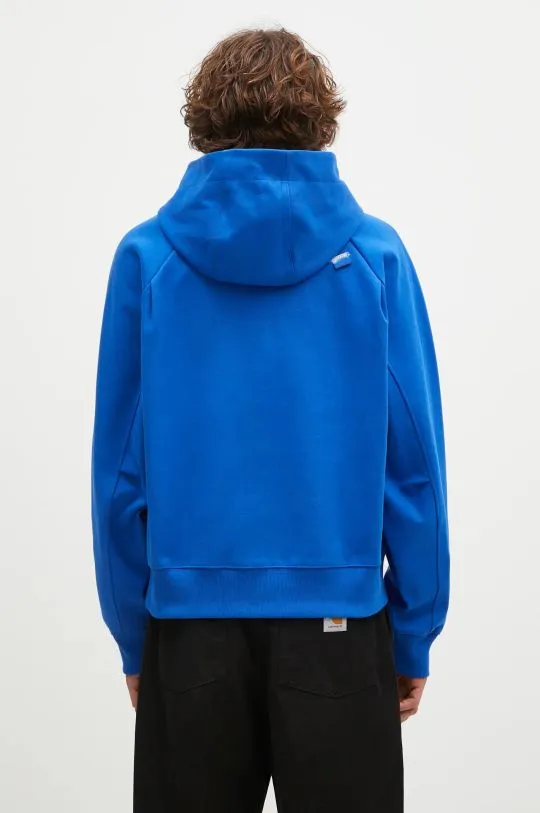 Ader Error sweatshirt Hoodie men's blue color hooded smooth BN01SSHD0101