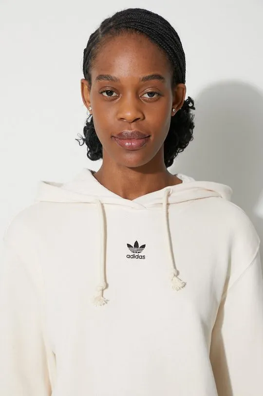 adidas Originals cotton sweatshirt Essentials Regular Hoodie women's beige color IA6426