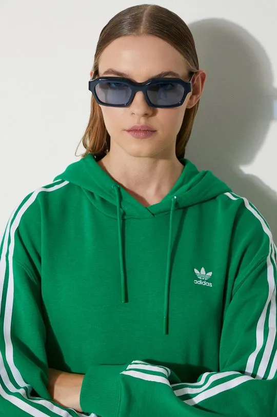 adidas Originals sweatshirt 3-Stripes Hoodie OS women's green color IN8398