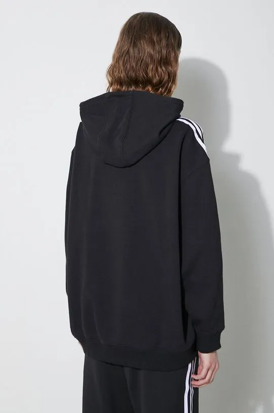 adidas Originals sweatshirt 3-Stripes Hoodie women's black color IU2418