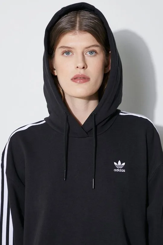 adidas Originals sweatshirt 3-Stripes Hoodie women's black color IU2418