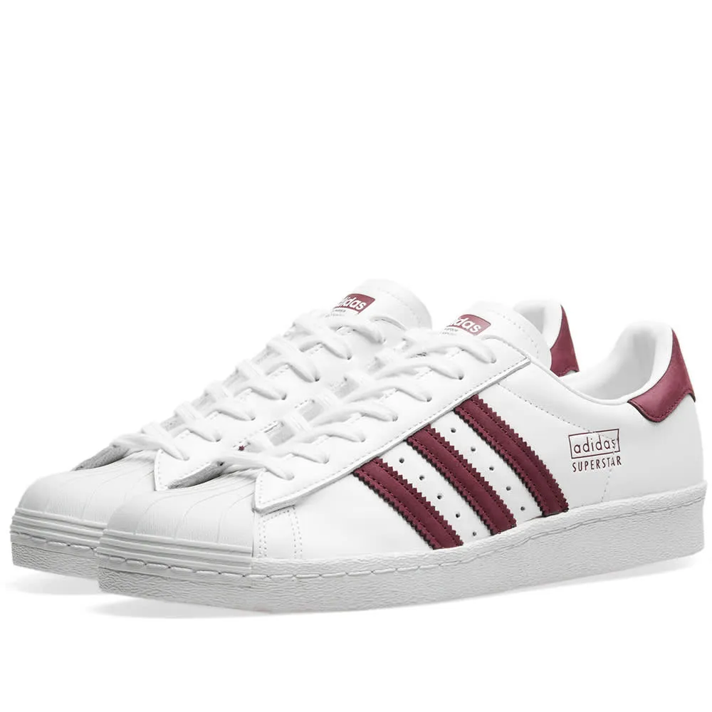 Adidas Superstar 80sWhite, Maroon & Crystal White