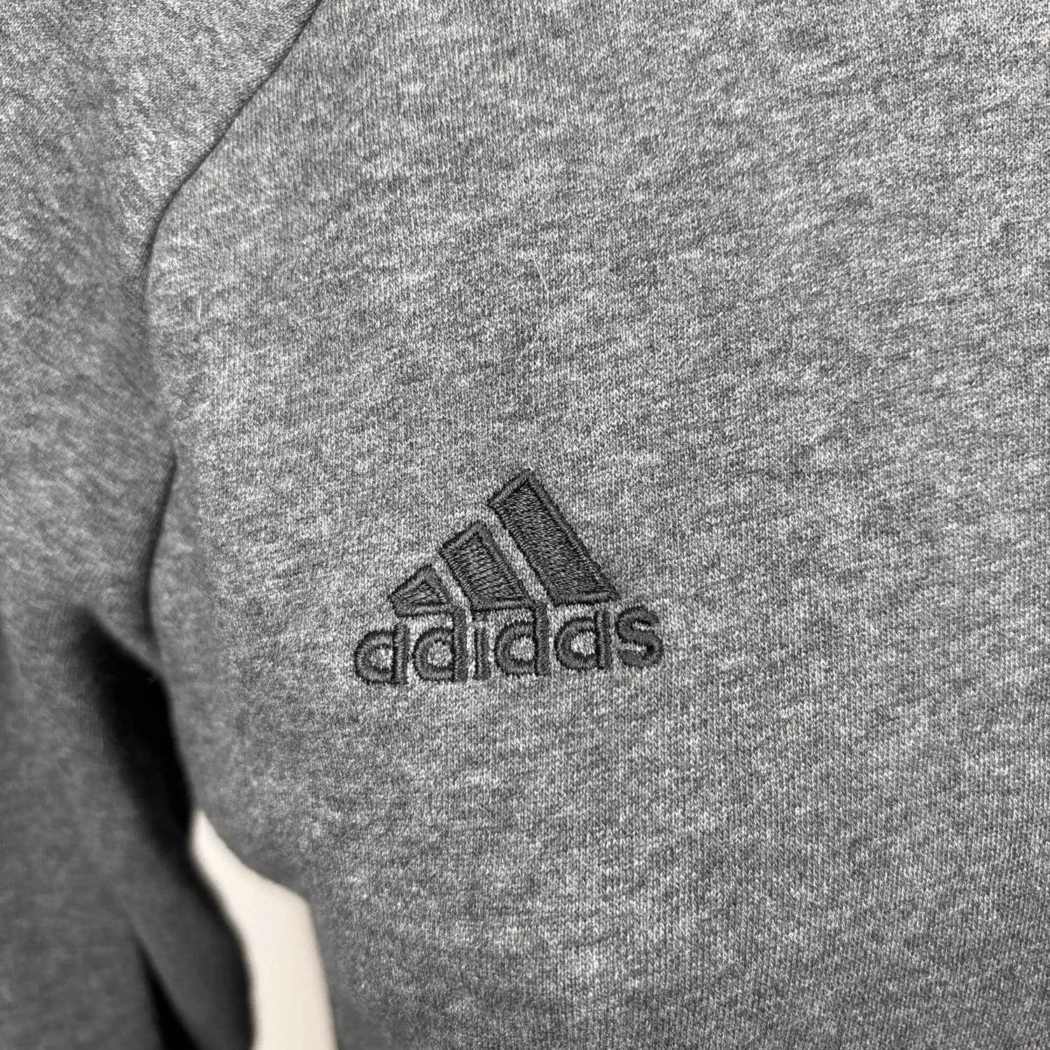 Adidas Womens Heather Gray Logo Crew Neck Long Sleeve Pullover Sweatshirt L