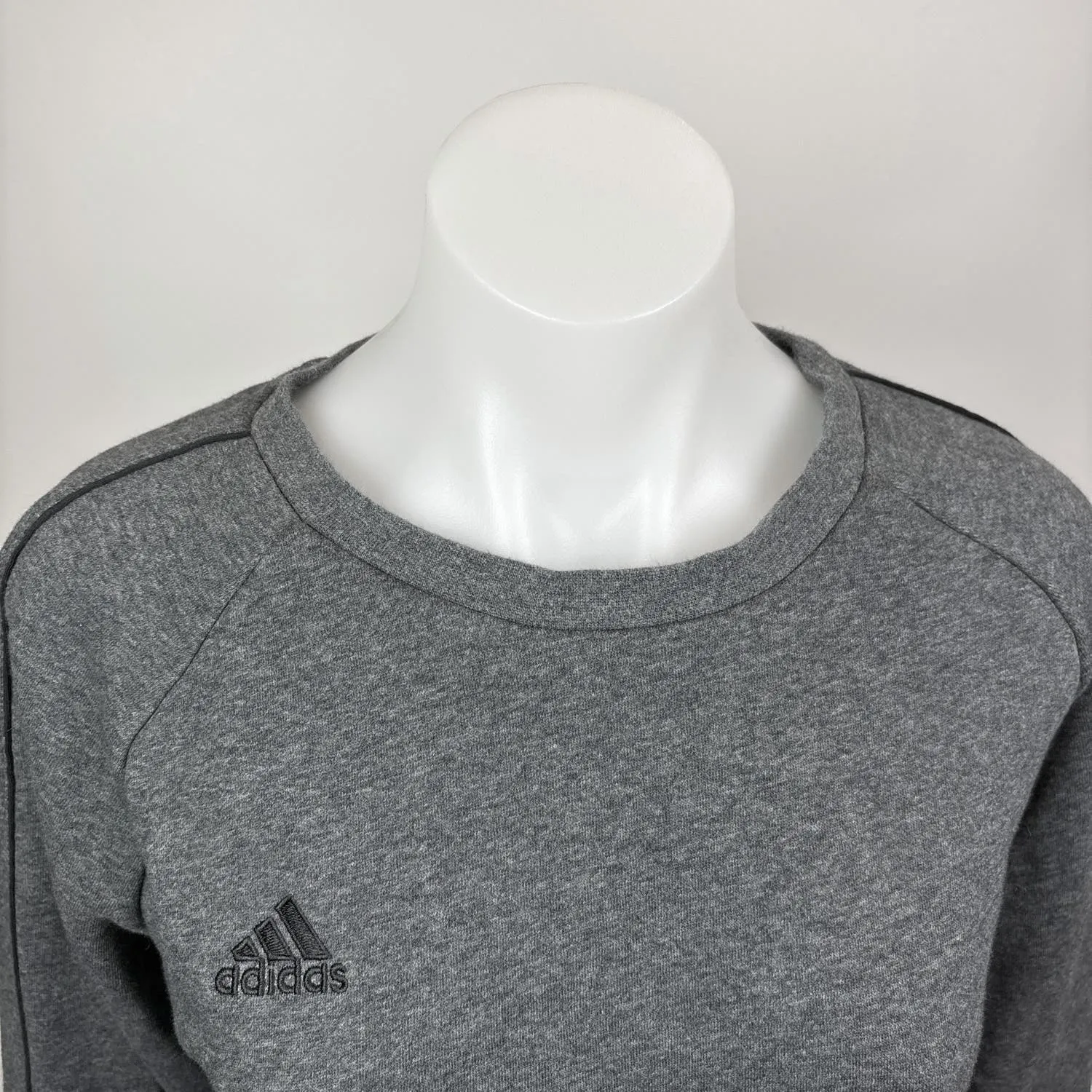 Adidas Womens Heather Gray Logo Crew Neck Long Sleeve Pullover Sweatshirt L