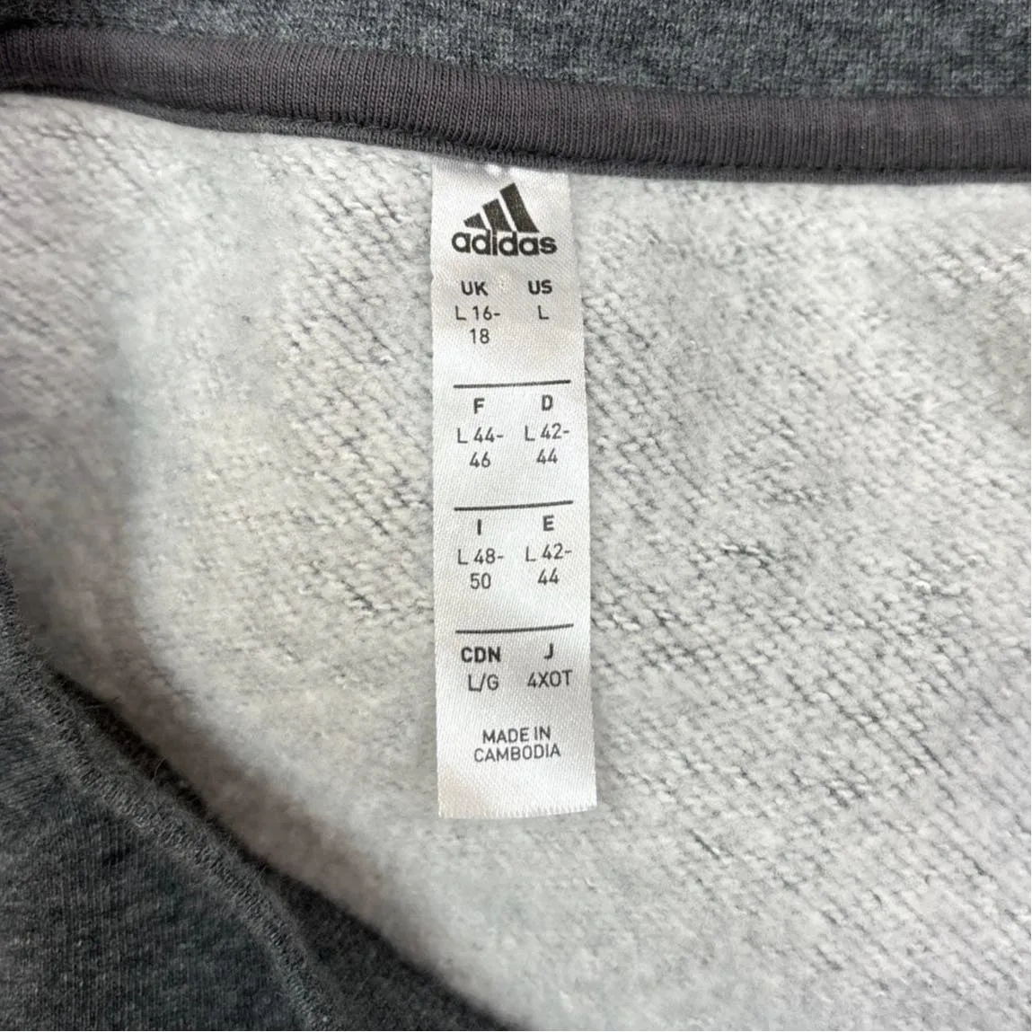 Adidas Womens Heather Gray Logo Crew Neck Long Sleeve Pullover Sweatshirt L