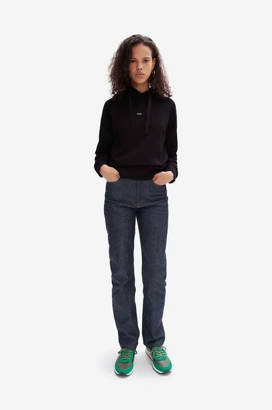 A.P.C. cotton sweatshirt Hoodie Christina women's black color