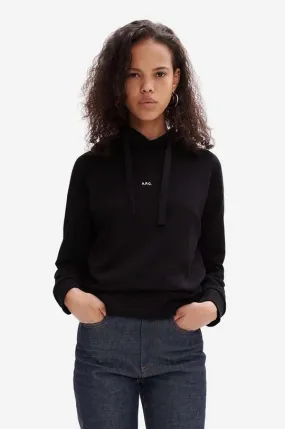 A.P.C. cotton sweatshirt Hoodie Christina women's black color