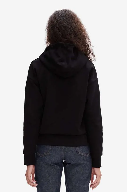 A.P.C. cotton sweatshirt Hoodie Christina women's black color