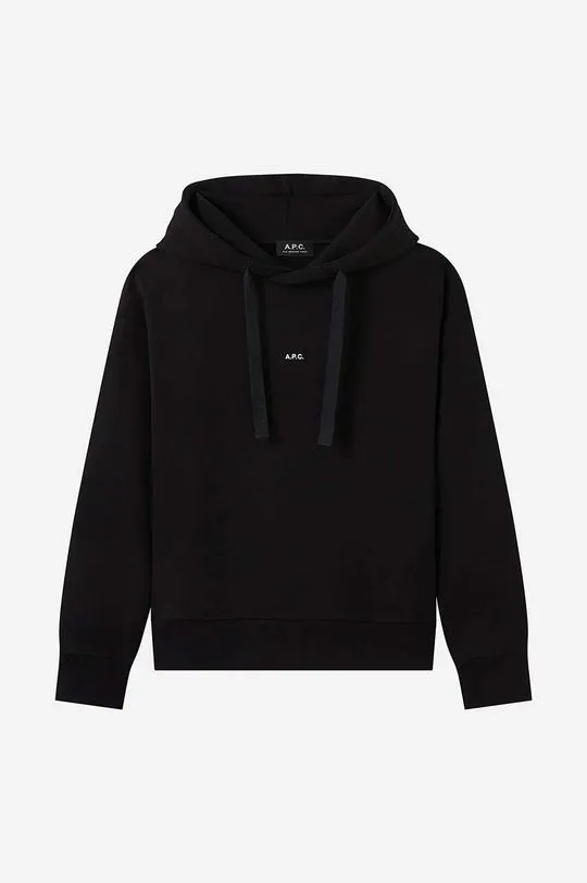 A.P.C. cotton sweatshirt Hoodie Christina women's black color