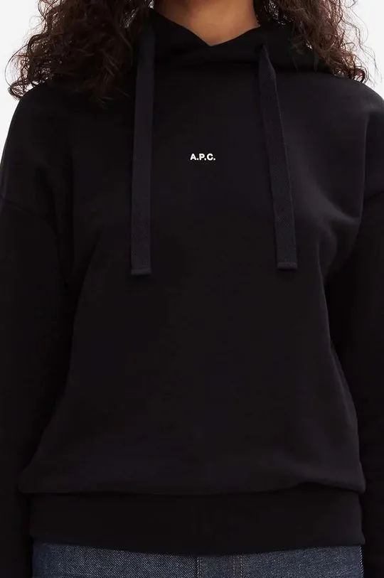 A.P.C. cotton sweatshirt Hoodie Christina women's black color