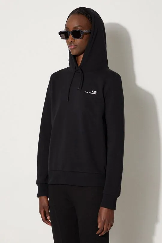 A.P.C. cotton sweatshirt Hoodie Item F women's black color