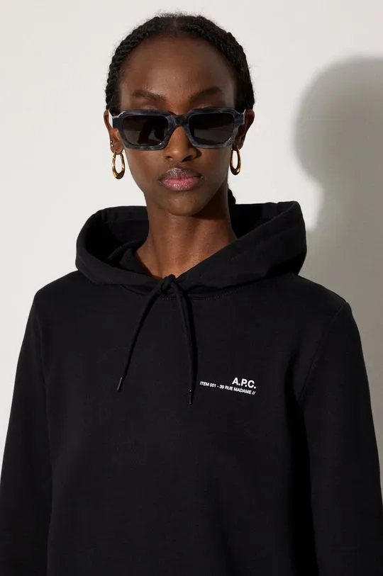 A.P.C. cotton sweatshirt Hoodie Item F women's black color