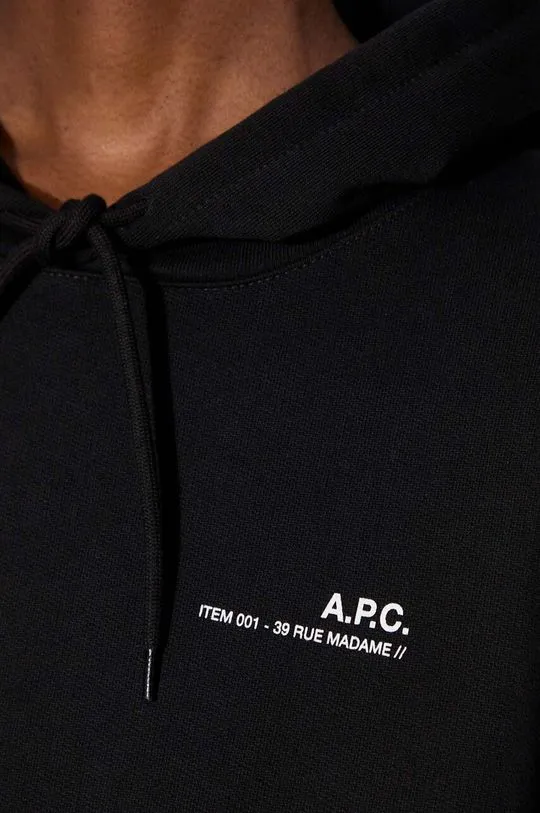 A.P.C. cotton sweatshirt Hoodie Item F women's black color