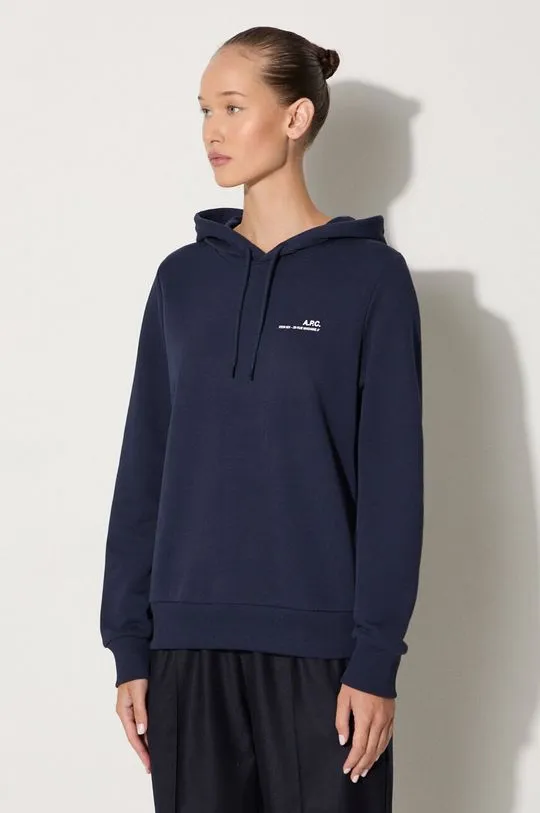 A.P.C. cotton sweatshirt Hoodie Item F women's navy blue color