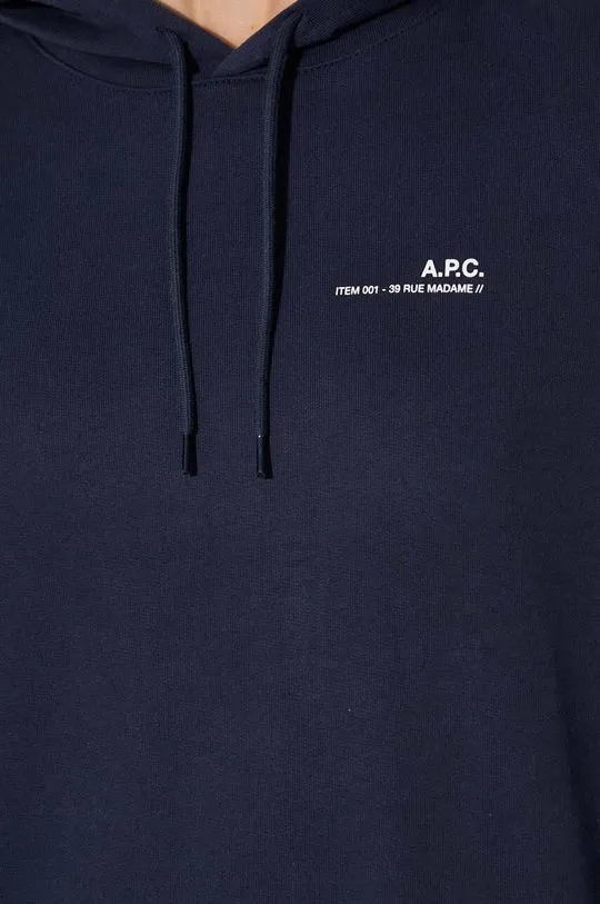 A.P.C. cotton sweatshirt Hoodie Item F women's navy blue color