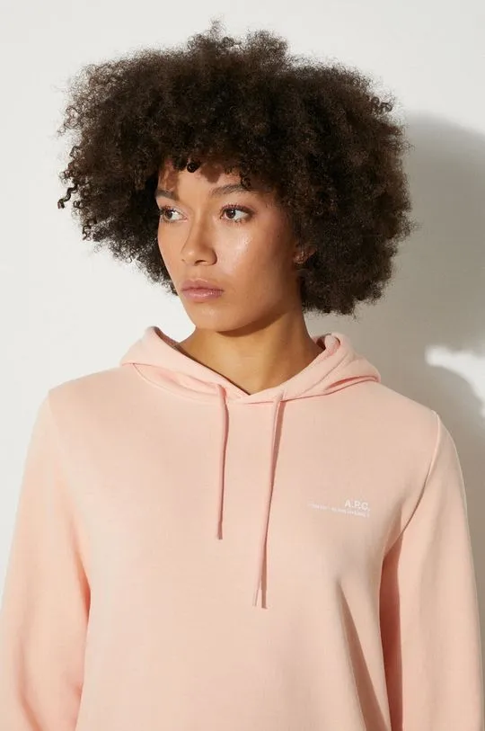 A.P.C. cotton sweatshirt Hoodie Item F women's orange color