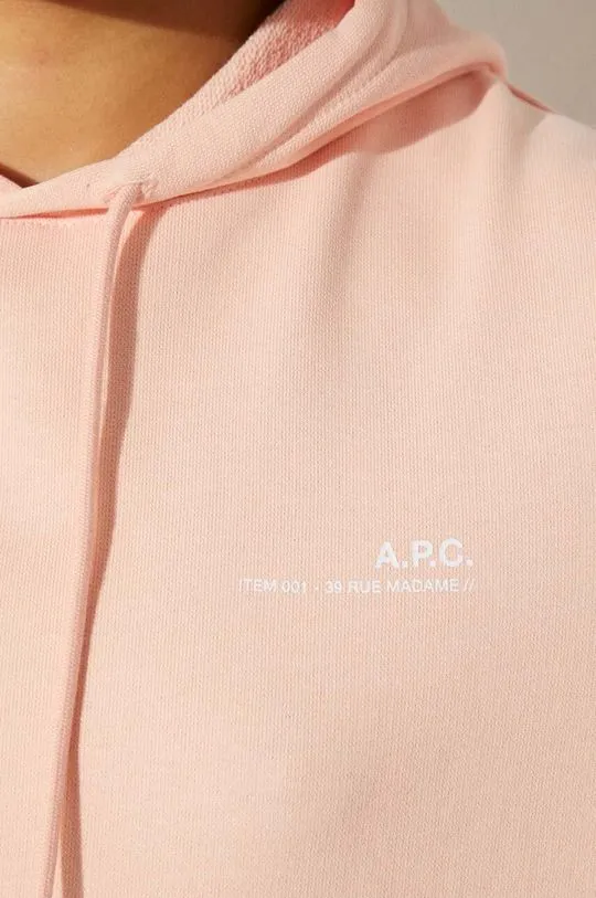 A.P.C. cotton sweatshirt Hoodie Item F women's orange color