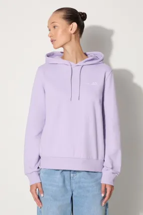 A.P.C. cotton sweatshirt Hoodie Item F women's violet color