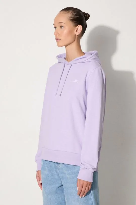 A.P.C. cotton sweatshirt Hoodie Item F women's violet color