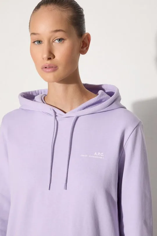 A.P.C. cotton sweatshirt Hoodie Item F women's violet color