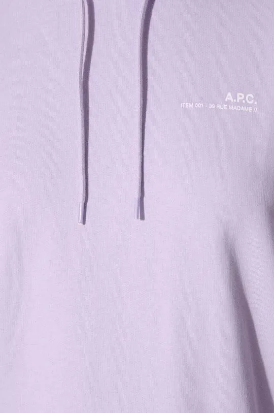 A.P.C. cotton sweatshirt Hoodie Item F women's violet color