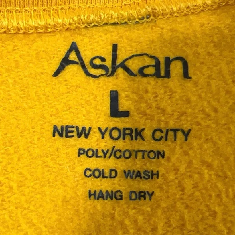 Askan Unisex NYC Taxi Cab Crew Neck Oversized Pullover Sweatshirt Top Size L