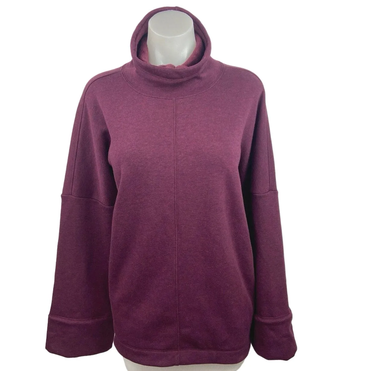 Athleta Purple Cozy Karma Funnel Neck Long Sleeve Oversize Pullover Sweatshirt M