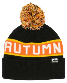 Autumn Burnout Pom Beanie - Black | Shop Headwear at Trojan Wake Ski Snow & Snow Skiers Warehouse