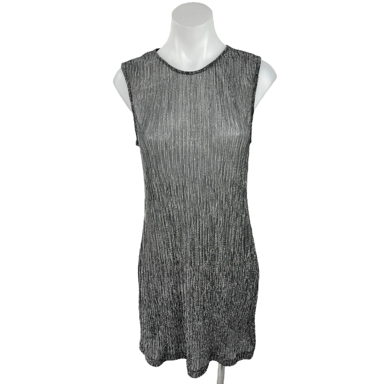 BCBGeneration Black Sparkly Semi Sheer Pullover Sleeveless Mini Shift Dress S