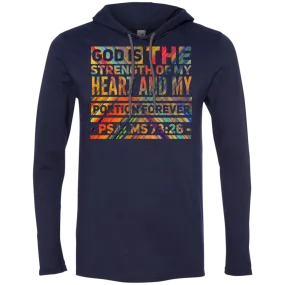 Bible Verse Men Long Sleeve T-Shirt Hoodie - God Is The Strength Of My Heart ~Psalm 73:26~ Design 5