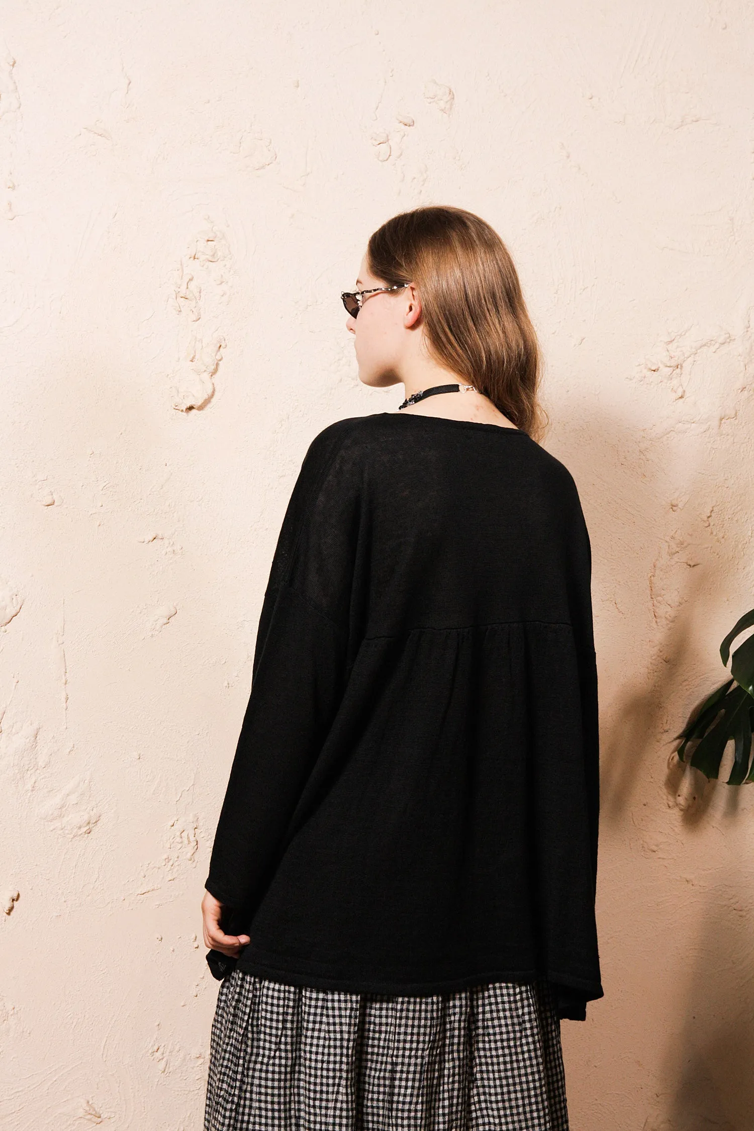 Black Linen Pullover