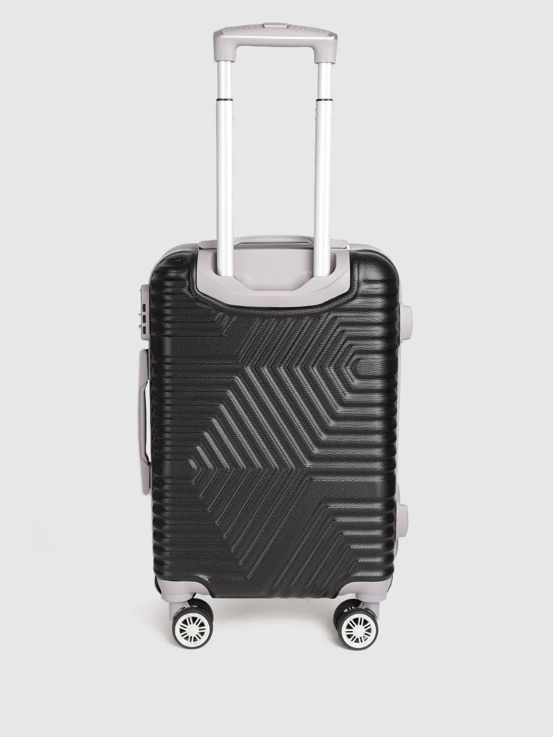 Black-Toned Textured Hard-Sided Cabin Trolley Suitcase