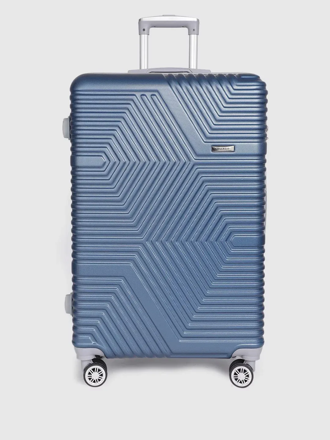 Blue-Toned Textured Hard-Sided Trolley Suitcase