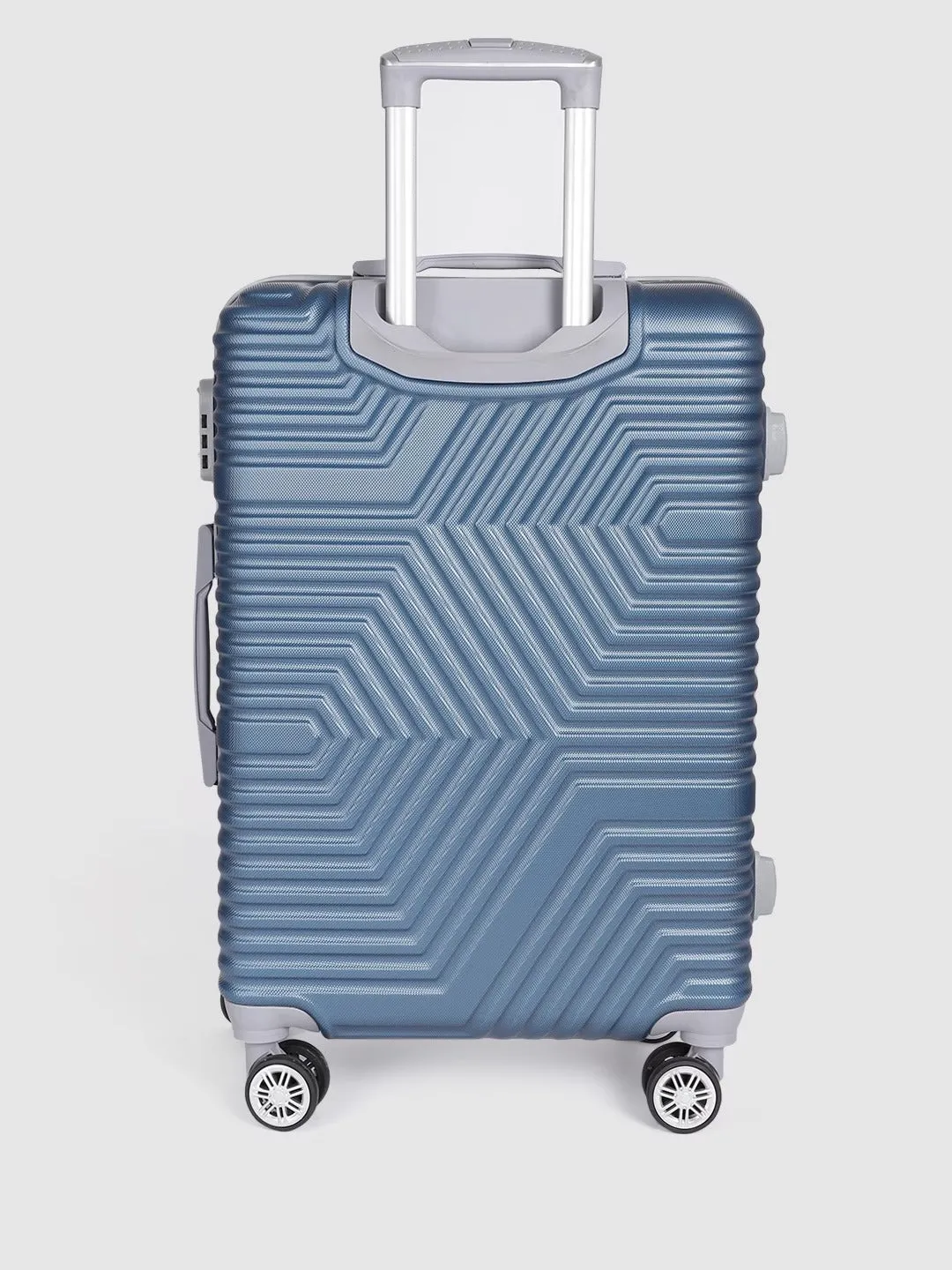 Blue-Toned Textured Hard-Sided Trolley Suitcase