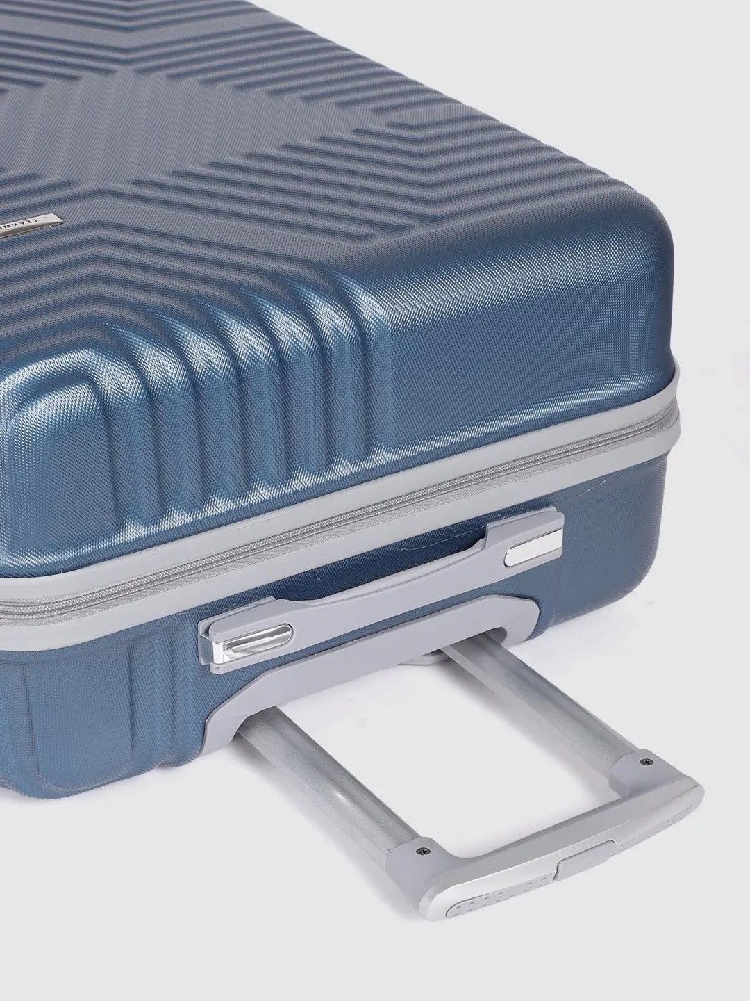 Blue-Toned Textured Hard-Sided Trolley Suitcase