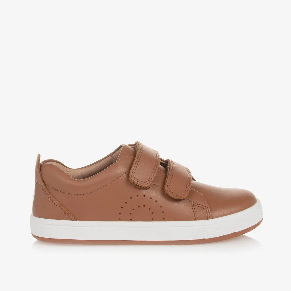 Boys Brown Leather Trainers