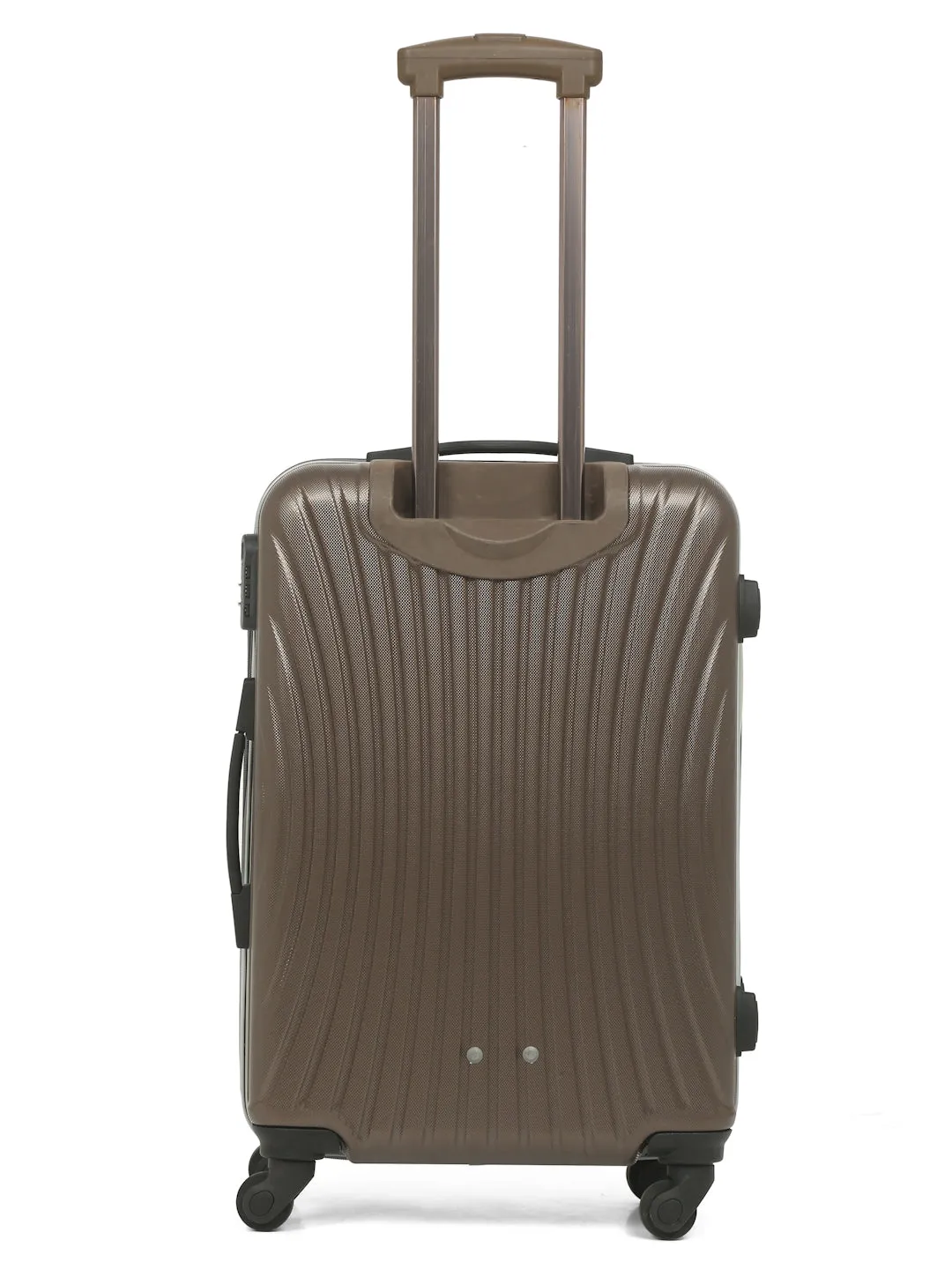 Brown Textured Hard-Sided Cabin Trolley Suitcase (Medium)