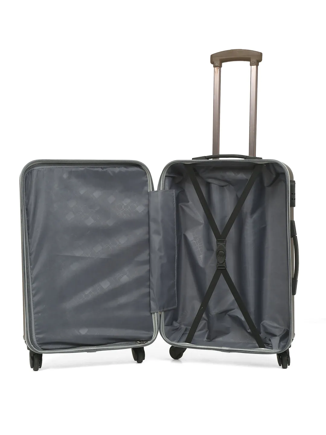 Brown Textured Hard-Sided Cabin Trolley Suitcase (Medium)